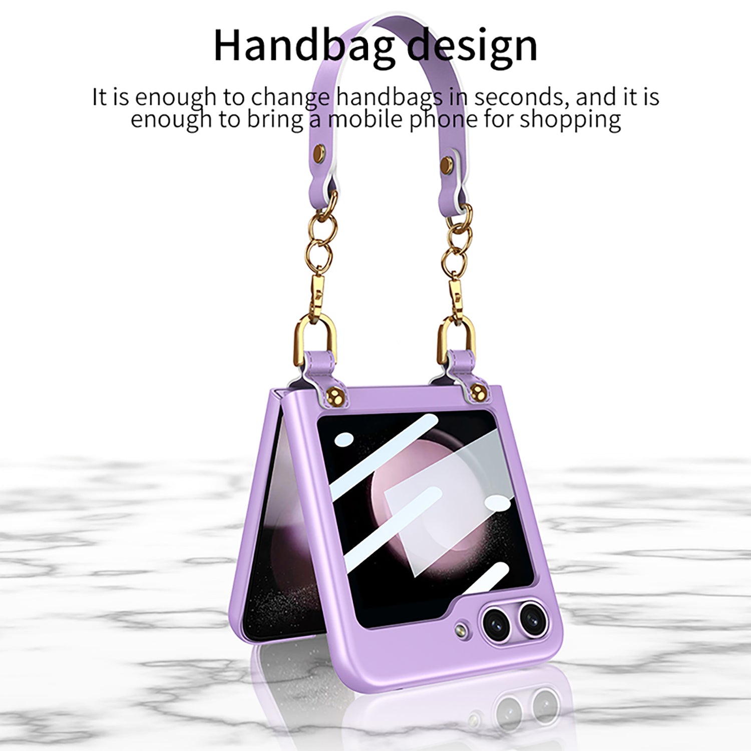 GKK For Samsung Galaxy Z Flip5 5G Hand Strap PC Phone Case Ultra Thin Protective Phone Cover with Integrated Small Screen Film GKK For Samsung Galaxy Z Flip5 5G Hand Strap PC Phone Case Ultra Thin Protective Phone Cover with Integrated Small Screen Film